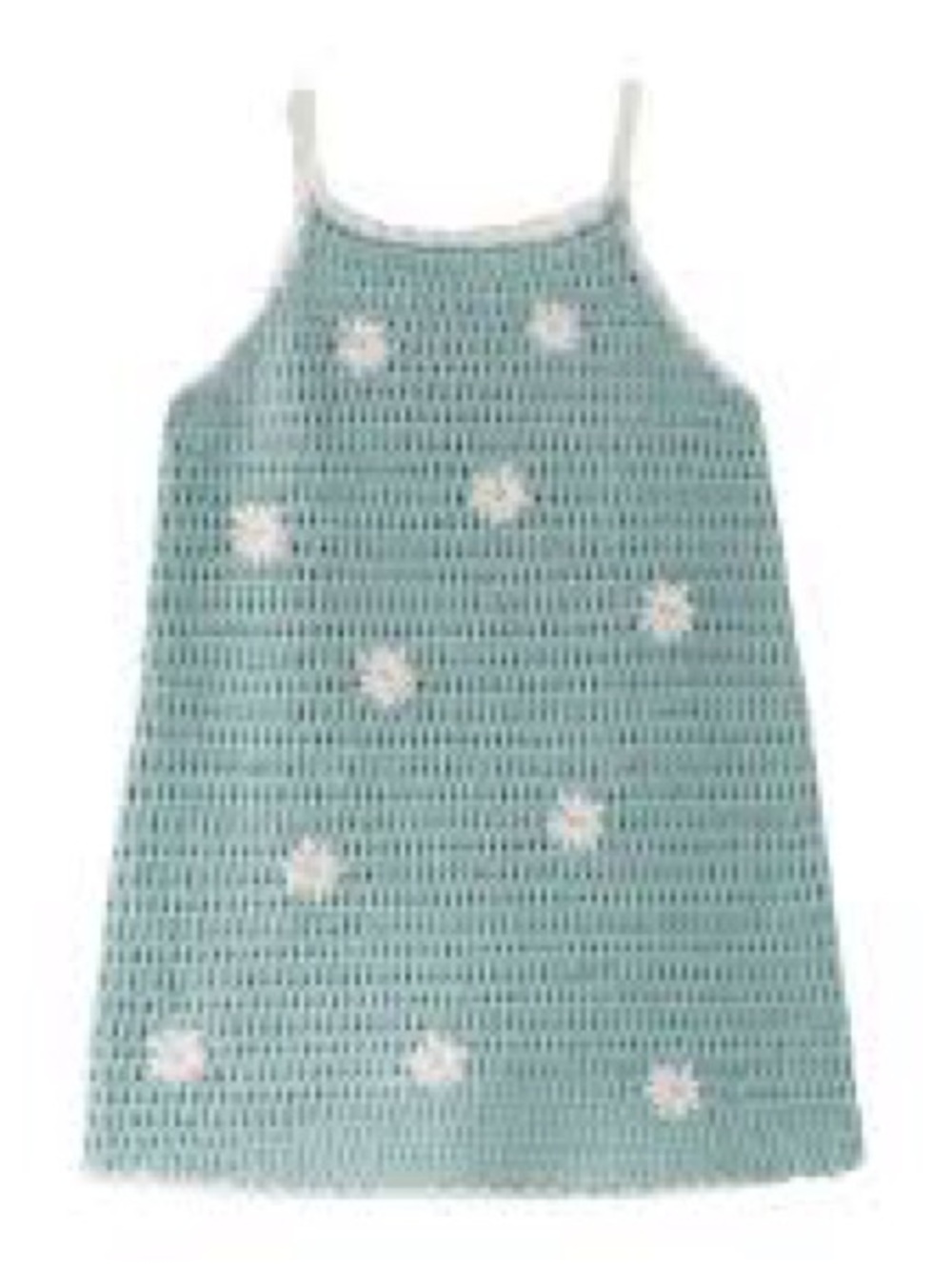Zara Mint Green Crochet Tunic Dress Tank Shirt Floral 18-24 months